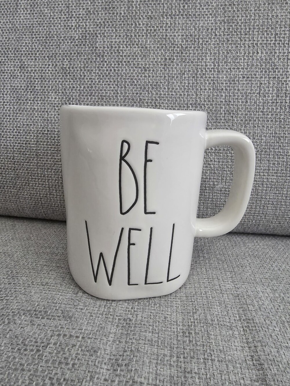 Rae Dunn White Mug with Black "BE WELL" Lettering
